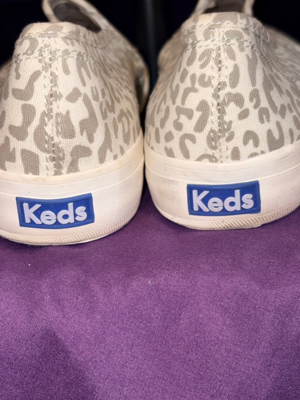 *Keds Women’s Slip-On Leopard Print Canvas Sneaker - Beige/White - Picture 5 of 8